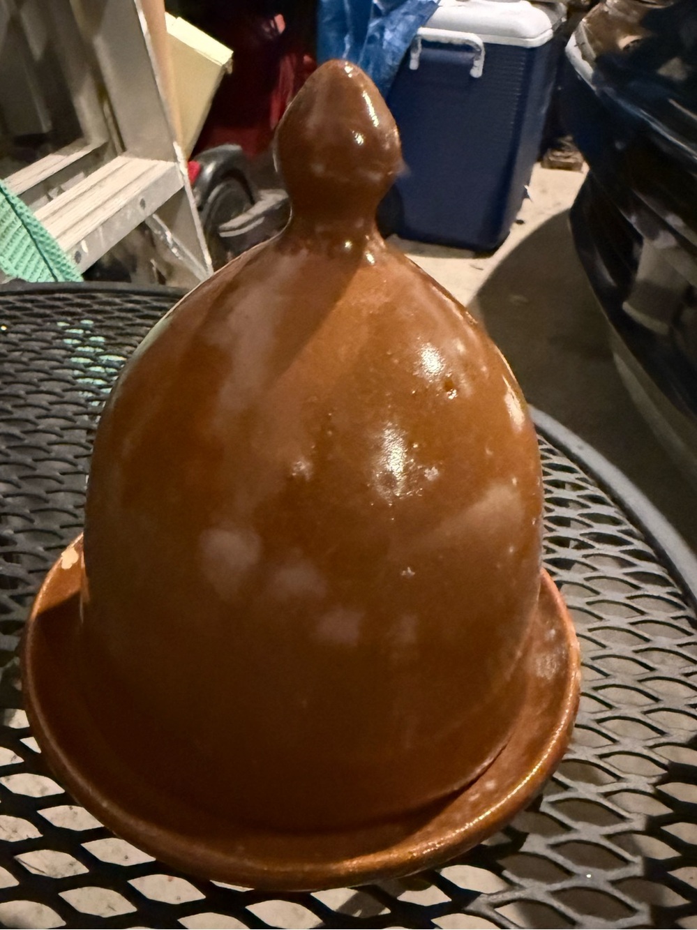 Ceramic Dome Butter Keeper in Brown